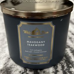 Bath & Body Works White Barn 3 Wick Large Candle - Mahogany Teakwood