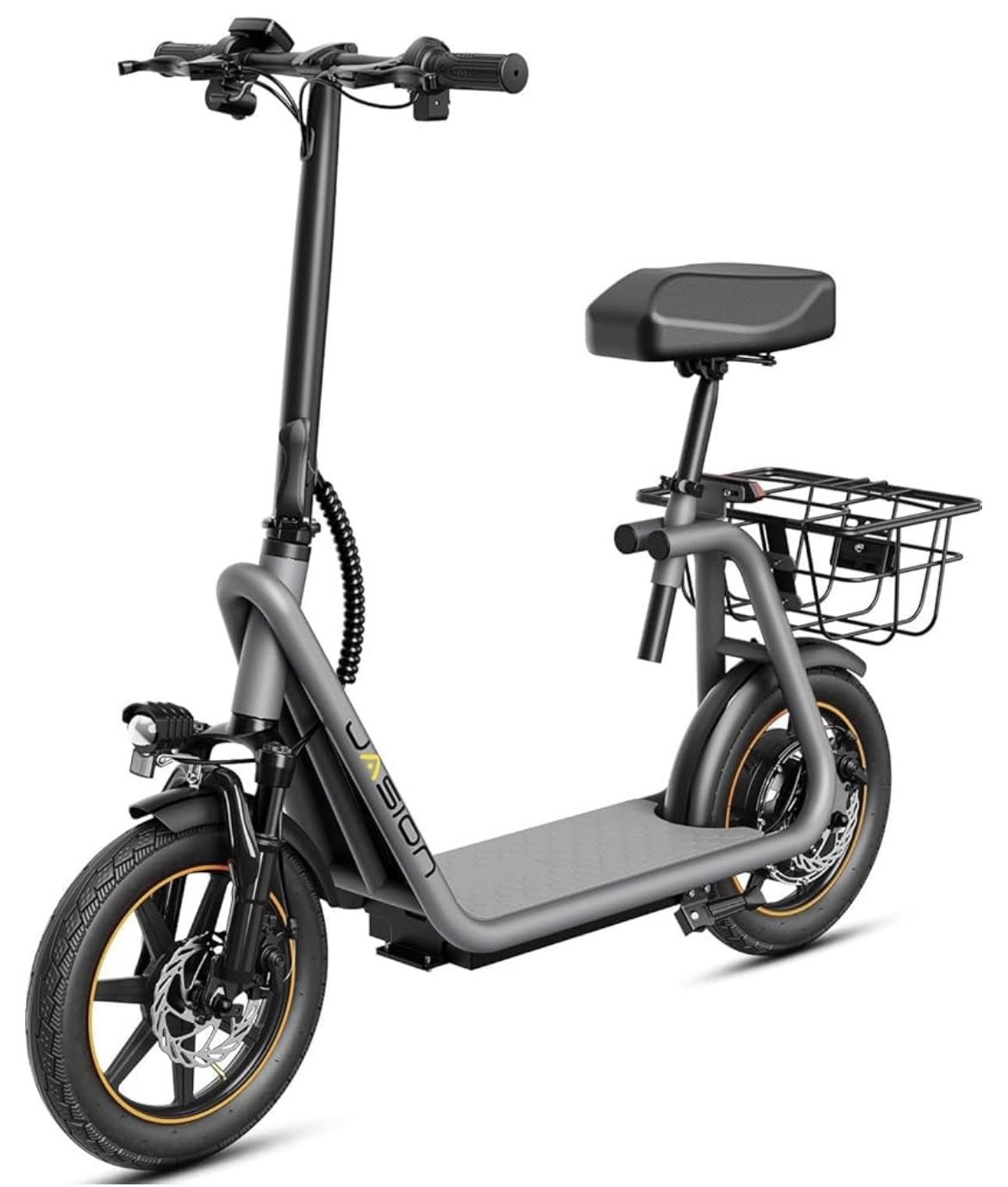 Jasion JS3/PRO Electric Scooter with Seat 650/850W Peak Motor 20/25Miles Ranges Scooters for Adults 20/25MPH Max Speed Foldable E Scooter for Pets