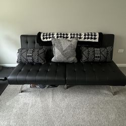 Black Leather Futon