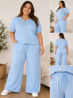 Women’s XL 2 Piece Outfit Light Blue Lounge Set
