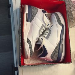 Jordan 3 White Midnight Navy AUTHENTIC size 6.5