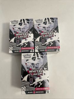 3 Pokemon TCG Scarlet & Violet White Flare Booster Bundle