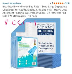 Breatheze Incontinence Bed Pads – Extra Large Disposable Underpads for Adults, Elderly, Kids, and Pets – Heavy Duty Absorbent Padding, Waterproof Unde