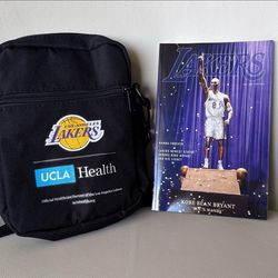LOS ANGELES LAKERS PROGRAM KOBE BRYANT STATUE  ‘23-‘24 Season  Comes with shoulder bag  both brand new.  never used  from FEB/MAR/APR 2024