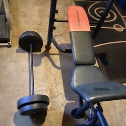 Weight Bench And Weights 