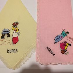 2 Vintage Embroidered Hankies