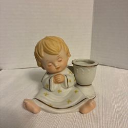 Vintage Enesco Praying Angel Taper Candle Holder