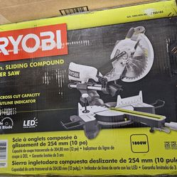 Ryobi 15 Amp 10" Sliding Compound Miter Saw with LED Cutline Indicator
