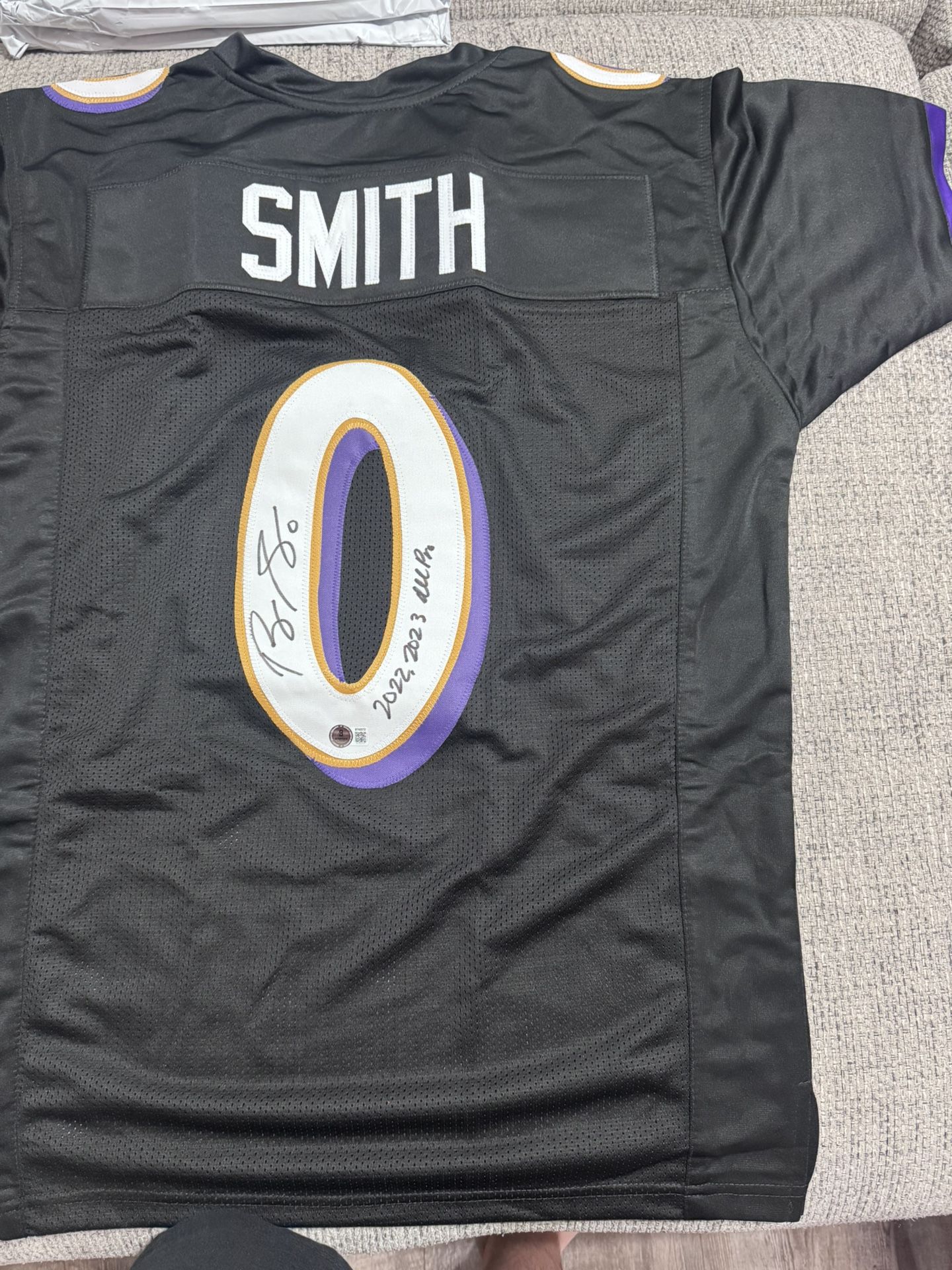 Roquan Smith Signed Autograph Custom Jersey - Beckett Coa - Baltimore Ravens