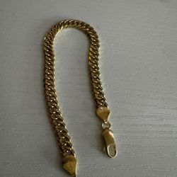 7.5” Diamond Cut Cuban Bracelet – Gold Over 925 Sterling Silver, 6mm