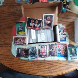 Box Of Wrestling Cards And Marvel Cards