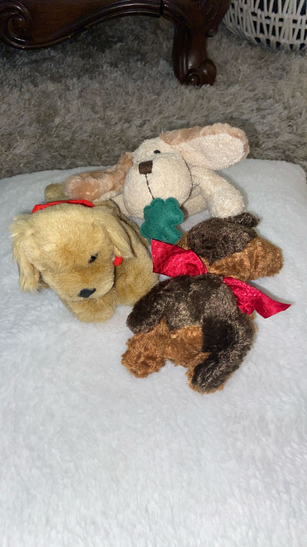 3 Stuffed Animal Toys. Puppies. 5”