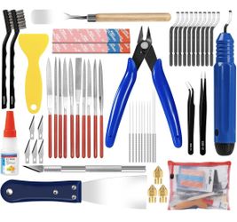 🆕 in 📦 52Pcs 3D Printer Tool Kit Includes a Scraper,Nozzle Cleaning Needle,deburring Tool,File,Wire Cutters&Brushes,Maintenance kit for All FDM/SLA 
