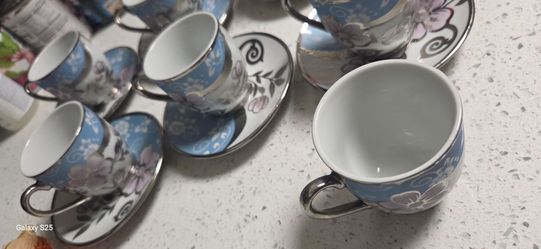 Tea Cups and Saucers, Vintage Style, 5.4 oz