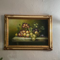 Italian Gold Frame Fruit Painting