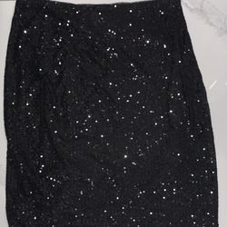  Black Sequin Bodycon Skirt 