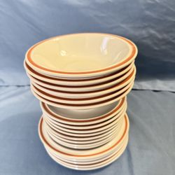 Vintage Sunny Stone oven proof Japanese ceramic plate And Bowl Set