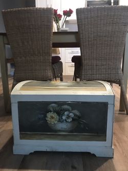 Small, felt lined decorative chest