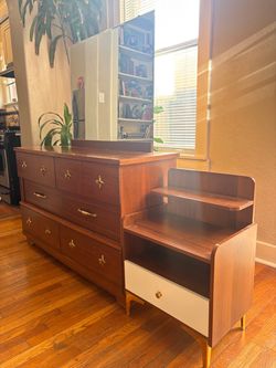 Dresser with mirror & night stand