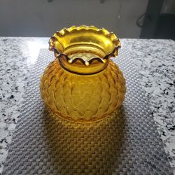 Vintage Amber Glass Quilted Pattern 