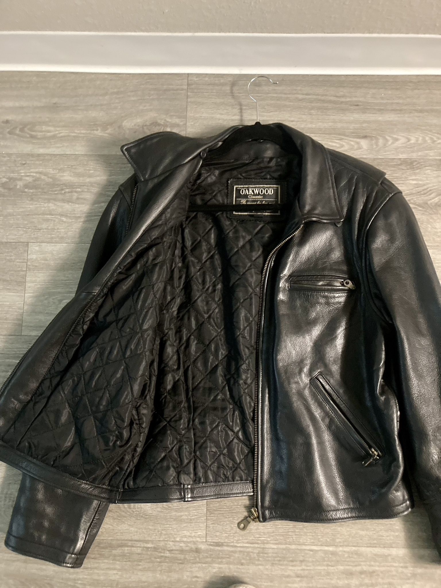 Vintage Leather Bomber Jacket $200