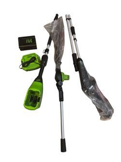 Greenworks 60V 10” Cordless Pole Saw & 20” Pole Hedge Trimmer Combo Kit – Open Box Brand New