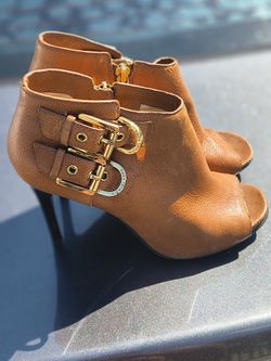 MK Leather Peep Toe Boots