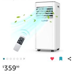 Portable Air Conditioner 8000 BTU, Cooling, Fan, Dehumidifier 3-in-1 AC Unit for Rooms up to 300 Sq. Ft, Includes Child Lock, Remote Control 