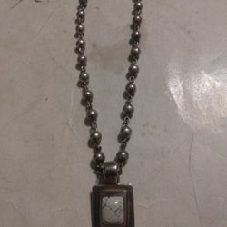 Silver Chain And Pendant Chain Lint 16 1/2 Use