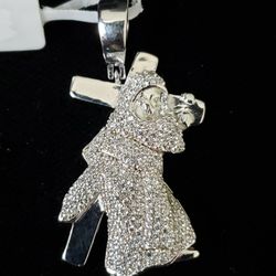Sterling Silver Cross With Jesus Pendant 