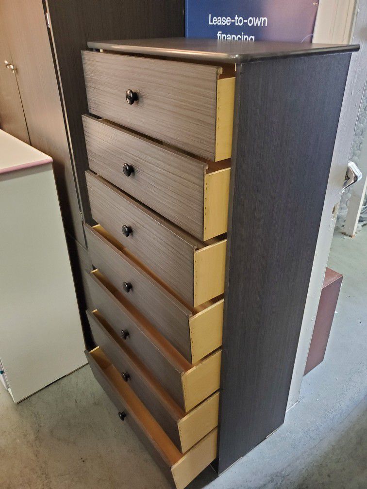 New Tall Grey 7 Large Jumbo Drawer Dresser Chest Available In Other Colors 