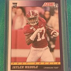 Jaylen Waddle Rookie Card 2021 Score 1991 #TB7 Alabama Miami Dolphins RC
