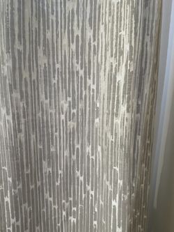 Modern Designer Curtain Panels. Taupe and silver. Quality