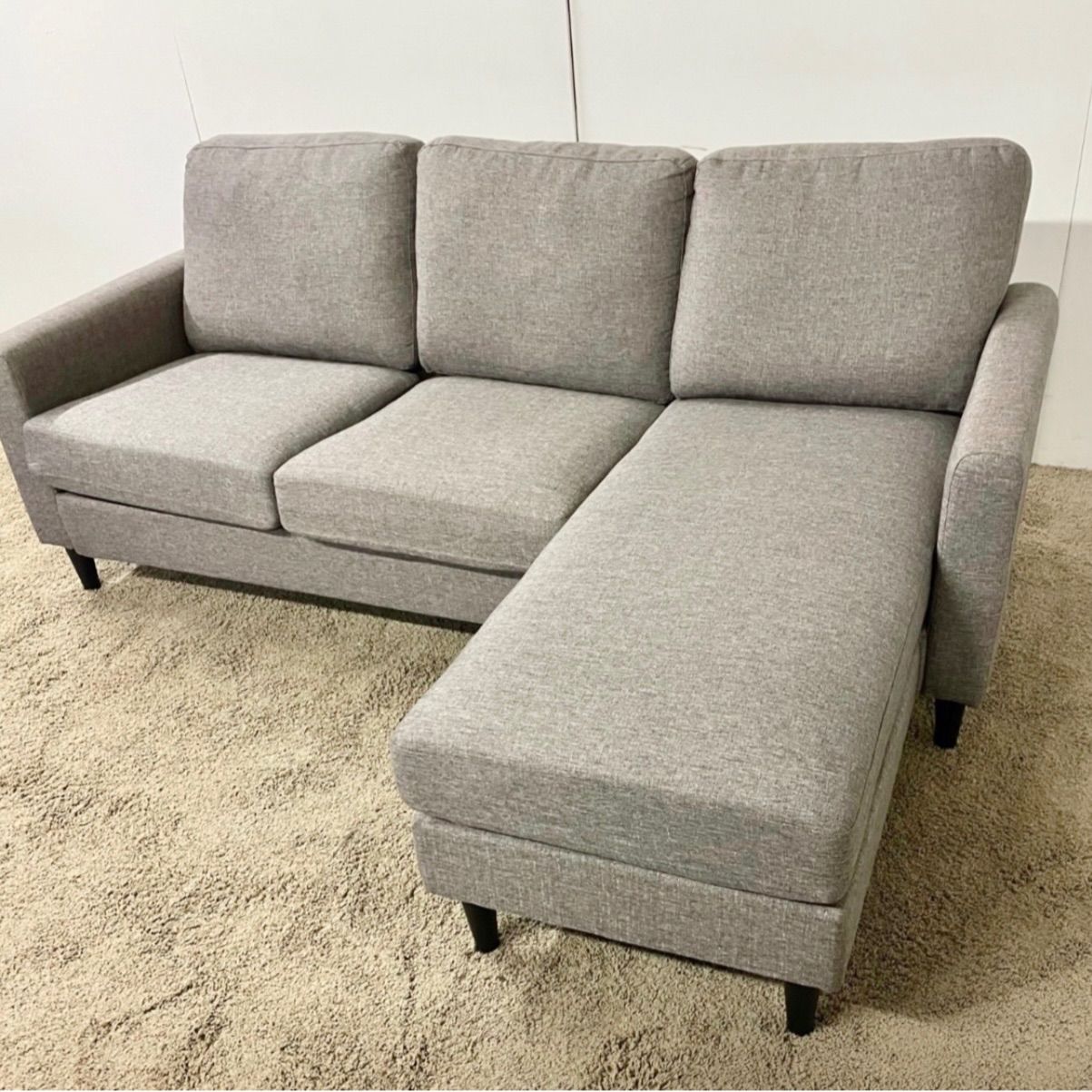 Gray Mid Century Modern 82” Sectional Sofa