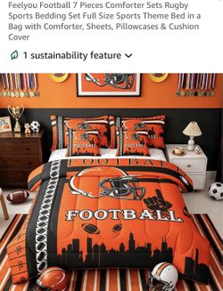7 PC Football Comforter Set FULL (NEW IN PACKAGING)