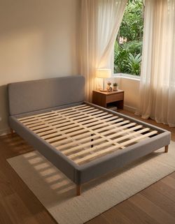 Queen size, like new Modern Upholstered Queen Bed Frame