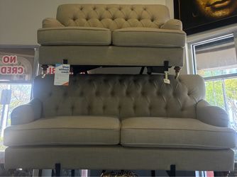 BEIGE SOFA & LOVESEAT - 2 piece living room set 🤍✅🤍