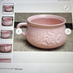 VINTAGE 191 Brush McCoy Pottery USA Dusty Rose Cup Mug Pottery Art Deco 