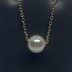 Fashion Pearl Pendant Gold Plate Necklace 