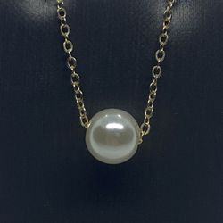 Fashion Pearl Pendant Gold Plate Necklace 