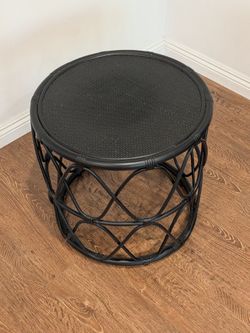 Rattan wicker drum side table / coffee table / cocktail table