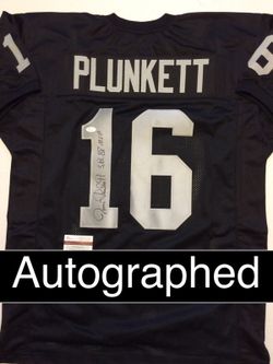 24-Hr SALE! Jim Plunkett SIGNED Raiders Jersey w/COA