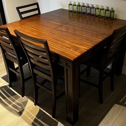Dining Table With Leaf And 4 High Top Chairs 
