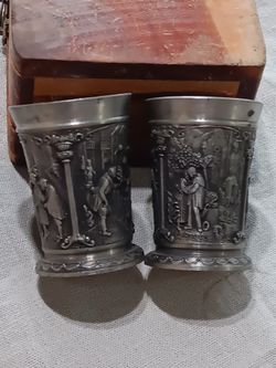 Sks Zinn German Pewter Shot Glasses