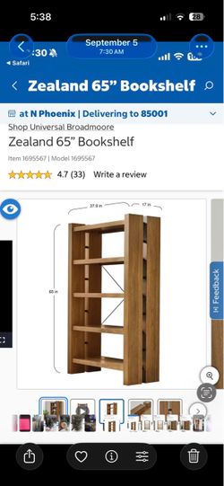Zealand 65” bookshelf