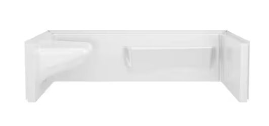 A000680A Delta Classic 500 Left Seat 60 in. W x 17.13 in. H 3-Piece Direct-to-Stud Alcove Shower Wall Surround in High Gloss White