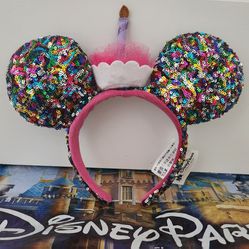 Disney Birthday Cake Minnie Mouse Ear Headband