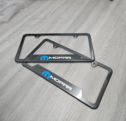 Brand New Universal 2PCS Mopar Metal Carbon Fiber Style License Plate Frame