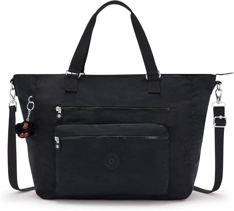 Black Kipling Women’s Isaac Weekender, Versatile Lightweight Overnight Tote, Nylon Travel Bag