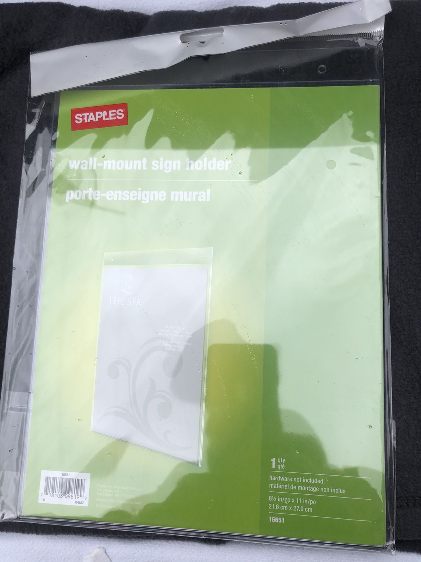 Staples Wall Mount Sign Holder, 8 1/2” x 11”, clear . 4 dollars each or 20 for all 6